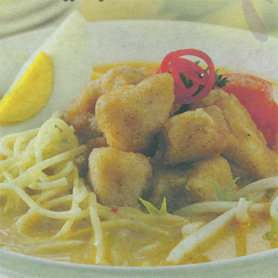 Mie Kuah Laksa Tabur Ikan Pedas