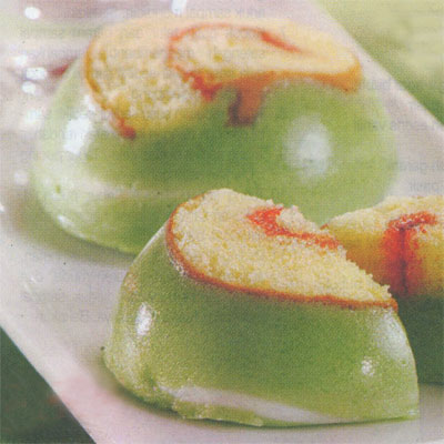 Puding Roll Pandan Kelapa Muda